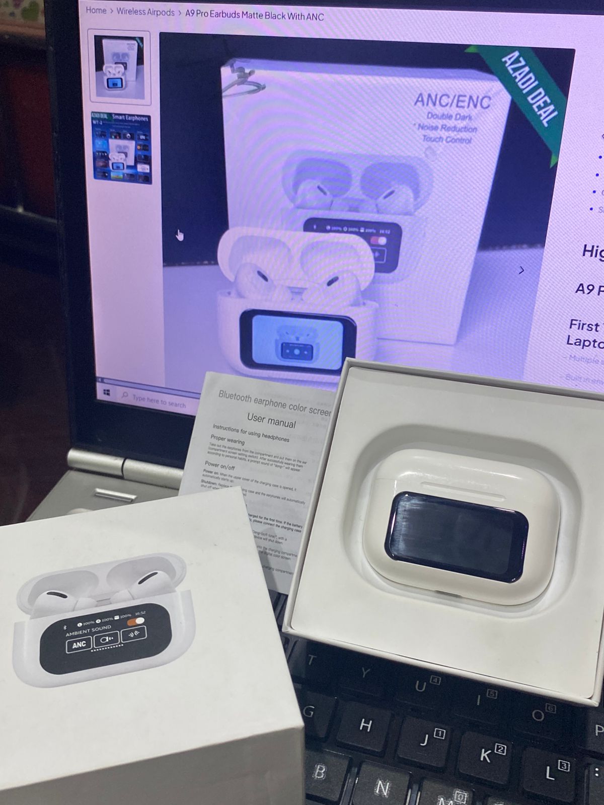 A9 Pro Earbuds with ANC & LED Display - the makoza hub