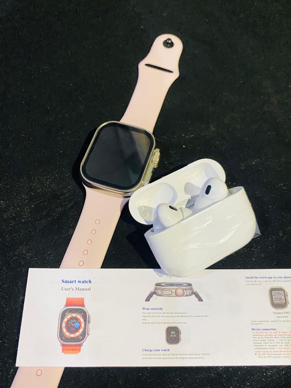 I20 Ultra Max Smart Watch 10-in-1 box set comes with EarBurds - the makoza hub